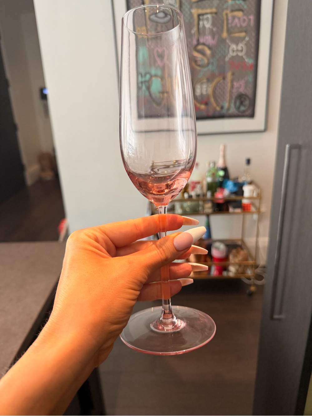 Crystal Champagne Flute - Pink Tint crate and barrel - Picture 3 of 6